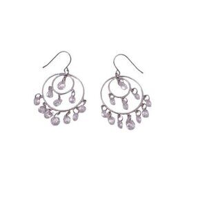 Jacmel Mauritious JCM 14k White Gold Chandelier Earrings with Crystal Dangles